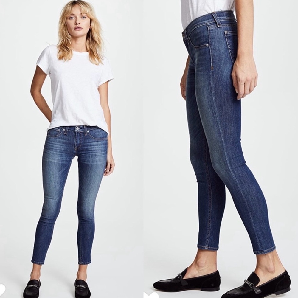 rag & bone Women's Skinny RAE Jeans in Dark Blue Wash